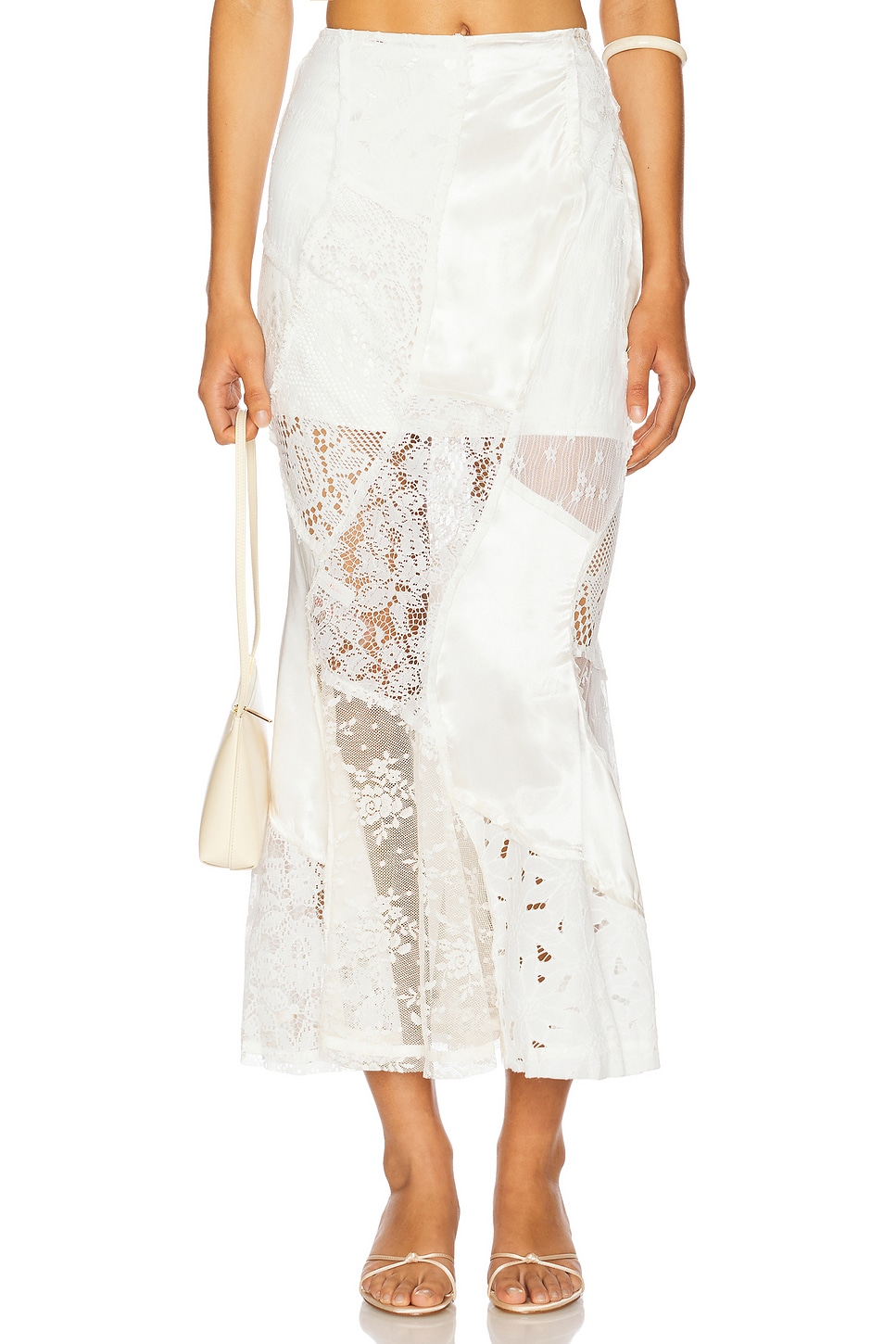 Юбка-русалка с кружевными вставками Yuhan Wang, white
Юбка-русалка с кружевными вставками Yuhan Wang, white