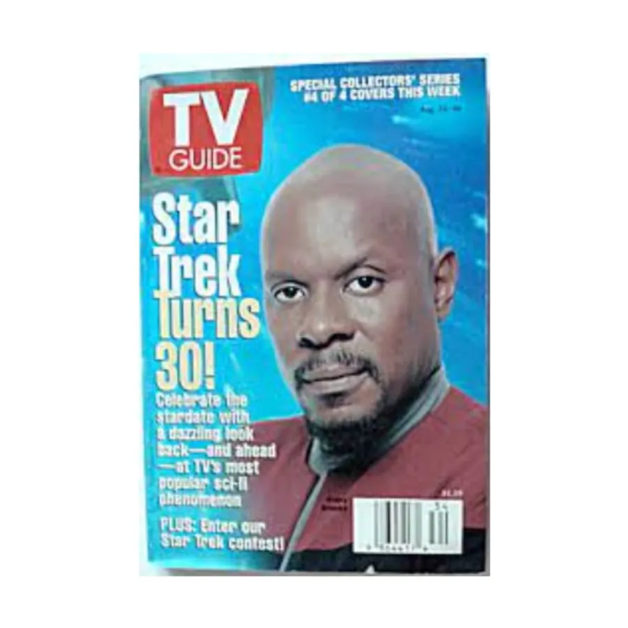 Журнал Star Trek Turns 30 (August 24-30, 1996, Cover #4 Avery Brooks), TV Guide
Журнал Star Trek Turns 30 (August 24-30, 1996, Cover #4 Avery Brooks), TV Guide