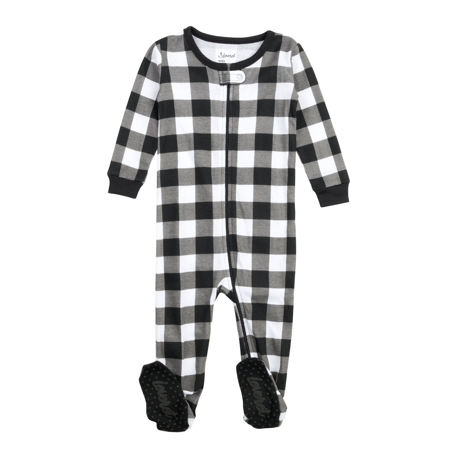 Рождественская детская хлопковая пижама в клетку Leveret, цвет Plaid Black & White 
Рождественская детская хлопковая пижама в клетку Leveret, цвет Plaid Black & White