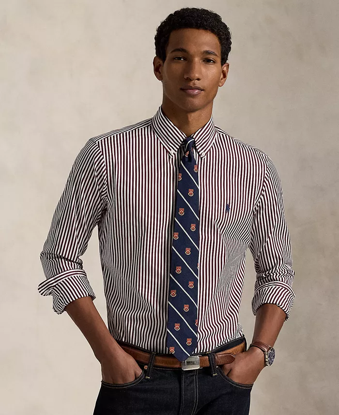 Мужская классическая полосатая поплиновая рубашка Polo Ralph Lauren, красный
Мужская классическая полосатая поплиновая рубашка Polo Ralph Lauren, красный