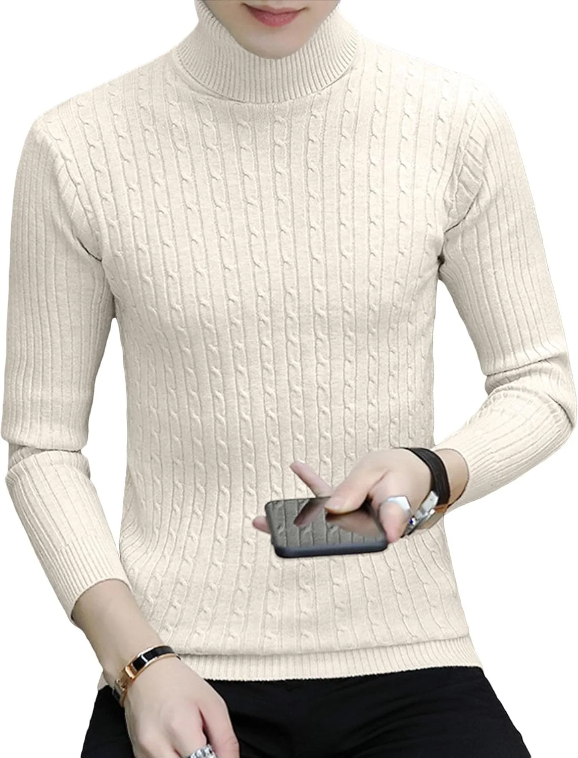 Мужской водолазка с высоким воротником, рифленая, casual, slim fit
Мужской водолазка с высоким воротником, рифленая, casual, slim fit