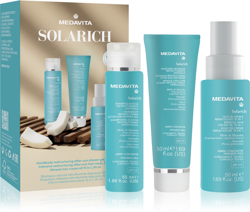 Дорожный набор Solarich для женщин Medavita, 3 шт
Дорожный набор Solarich для женщин Medavita, 3 шт