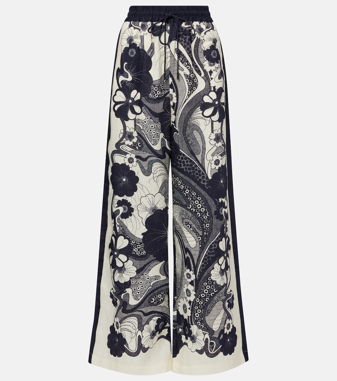 Широкие льняные брюки с цветочным принтом Mickey Alémais, темно-синий
Широкие льняные брюки с цветочным принтом Mickey Alémais, темно-синий