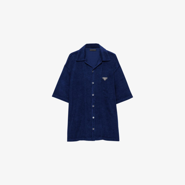 Рубашка Prada с треугольной табличкой, синий
Рубашка Prada с треугольной табличкой, синий