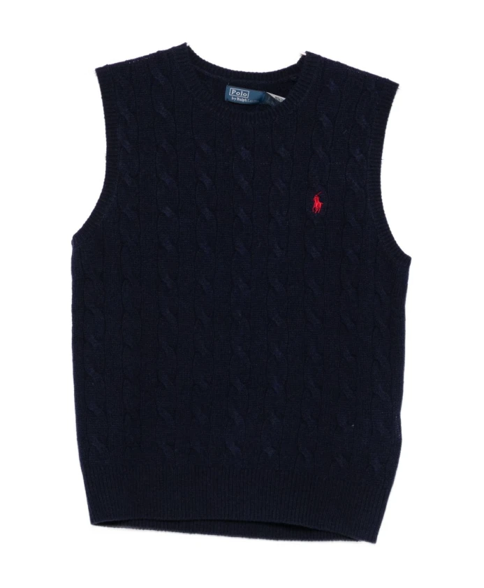 Синий пуловер без рукавов с узором «косичка» Polo Ralph Lauren, синий
Синий пуловер без рукавов с узором «косичка» Polo Ralph Lauren, синий