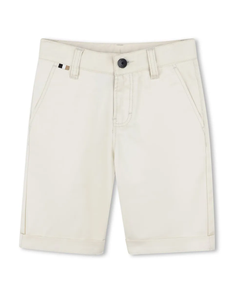 Однотонные шорты-бермуды для мальчиков с петлями для ремня на талии BOSS Kidswear, белый
Однотонные шорты-бермуды для мальчиков с петлями для ремня на талии BOSS Kidswear, белый