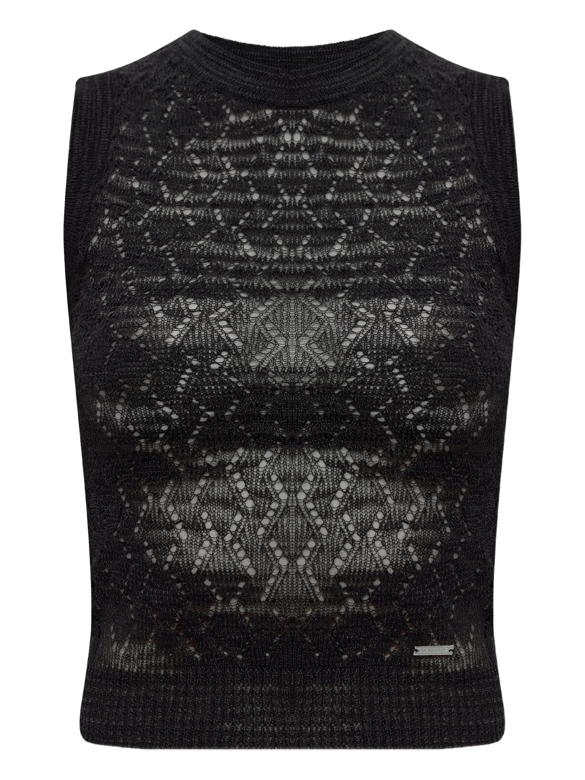 Топ без рукавов с перфорацией Dsquared2, черный
Топ без рукавов с перфорацией Dsquared2, черный