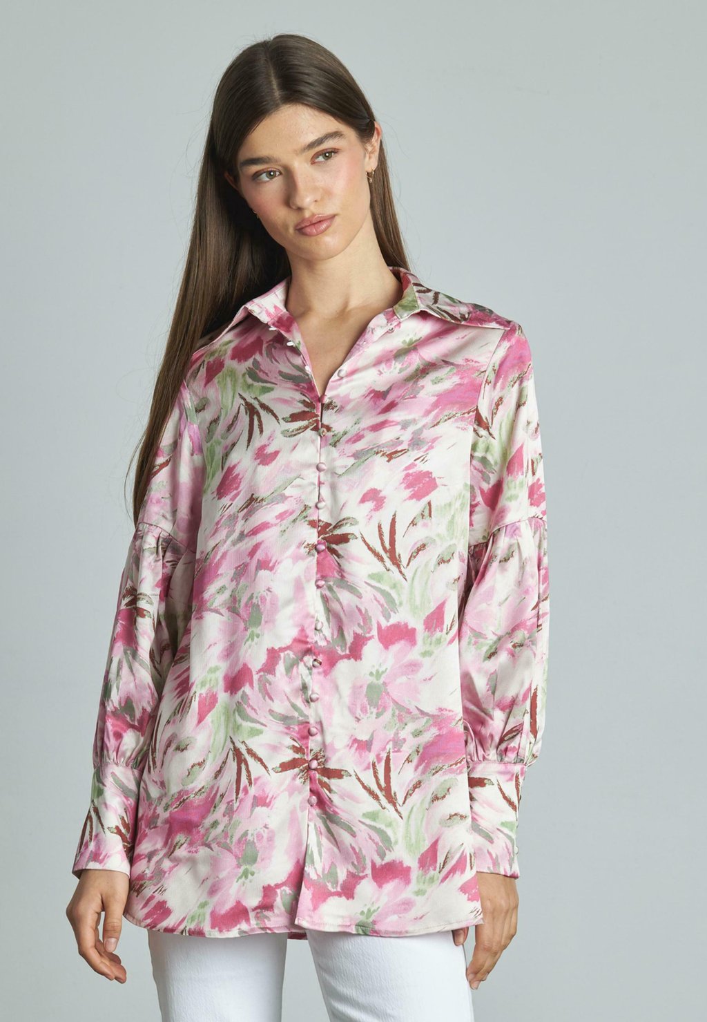 Блузка на пуговицах ESTAMPADA Alma en Pena, розовый 
Блузка на пуговицах ESTAMPADA Alma en Pena, розовый