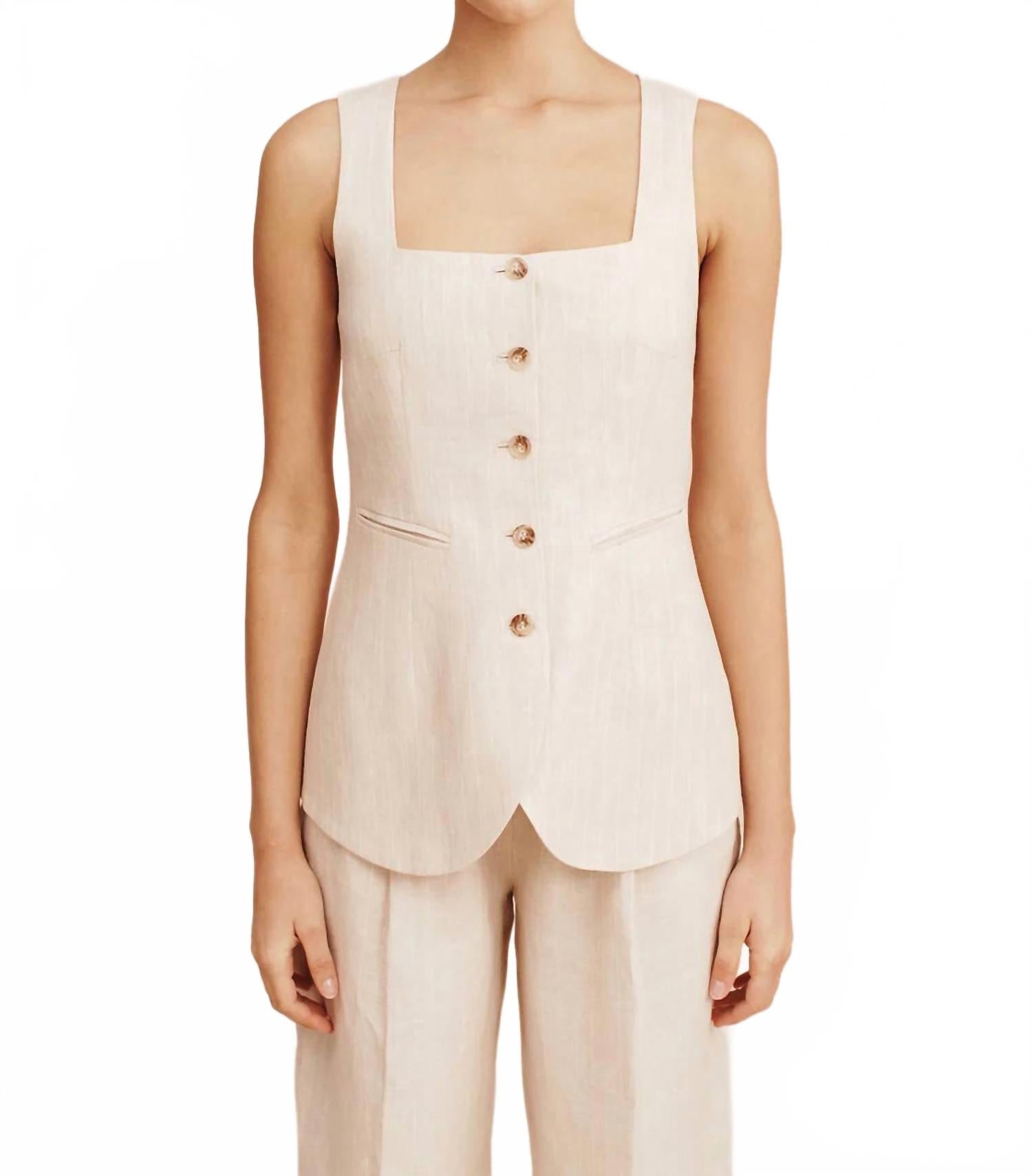 Люсиль Жилет Пиджак в бежевую полоску POSSE
Люсиль Жилет Пиджак в бежевую полоску POSSE