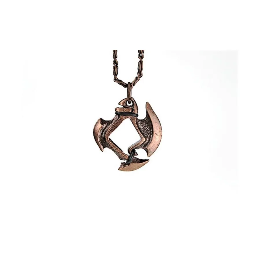 Подвеска, лезвие топора d6, 12 мм, с отделкой из старой меди, Dice Jewelry - Necklaces (Chessex)