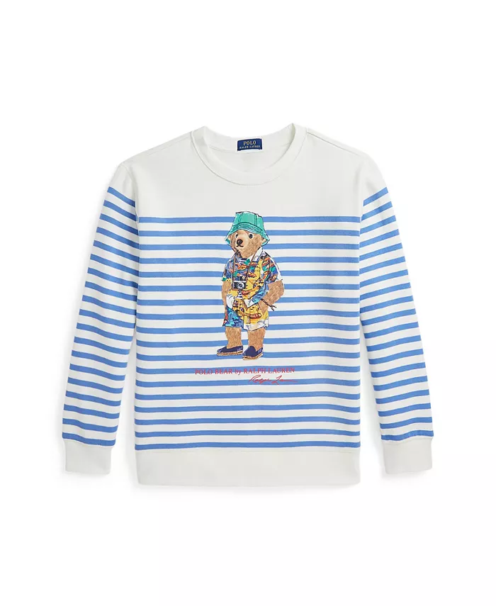 Большой мальчиковый поло-свитшот с медведем в полоску из флиса Polo Ralph Lauren, синий
Большой мальчиковый поло-свитшот с медведем в полоску из флиса Polo Ralph Lauren, синий