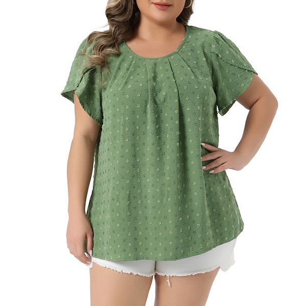 Блузка женская plus size с воротником-стойкой, коротким рукавом и плиссировкой спереди Agnes Orinda, Green
Блузка женская plus size с воротником-стойкой, коротким рукавом и плиссировкой спереди Agnes Orinda, Green