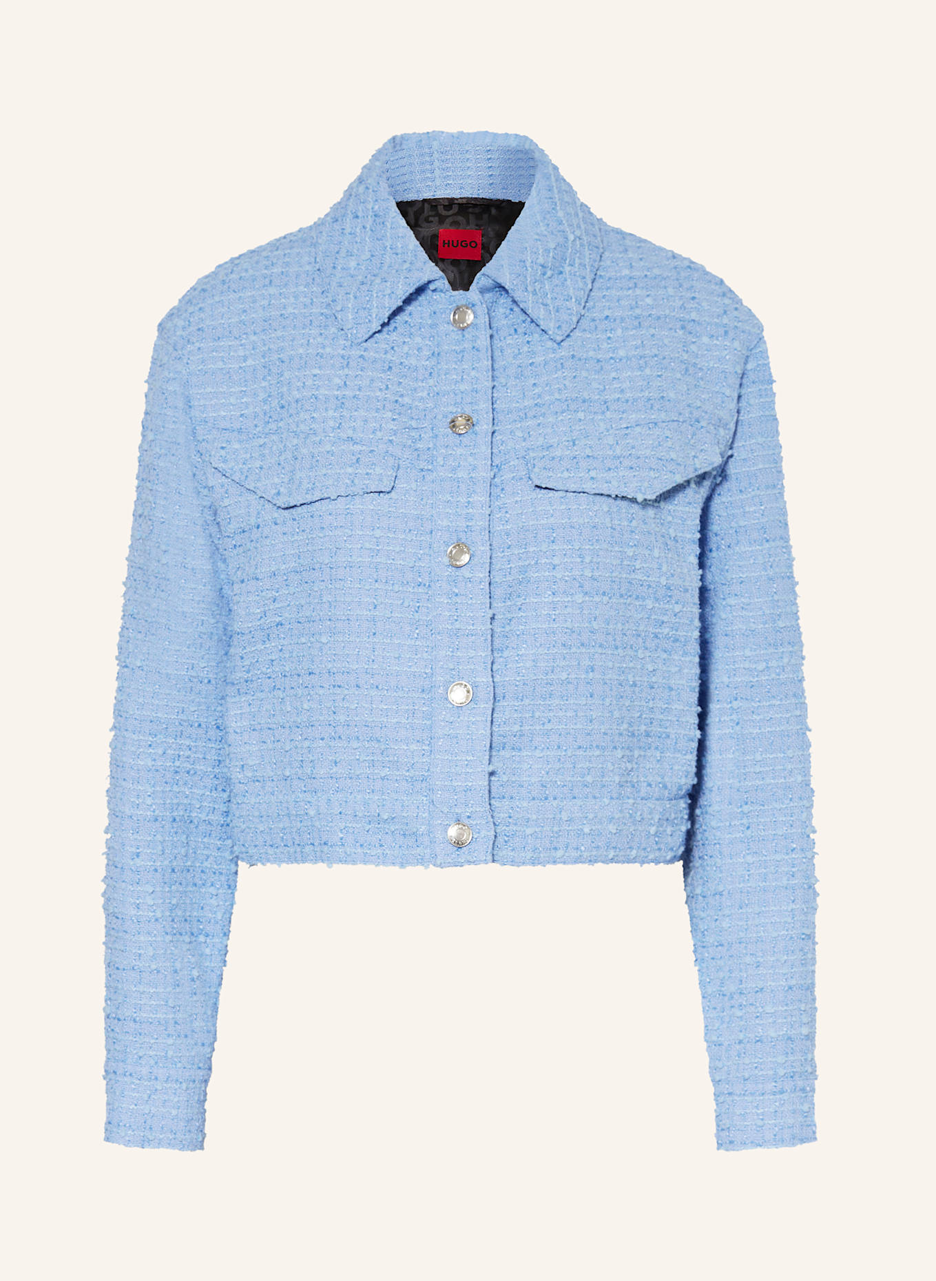 Укороченный блейзер Akulanna из твида Hugo, голубой 
Укороченный блейзер Akulanna из твида Hugo, голубой