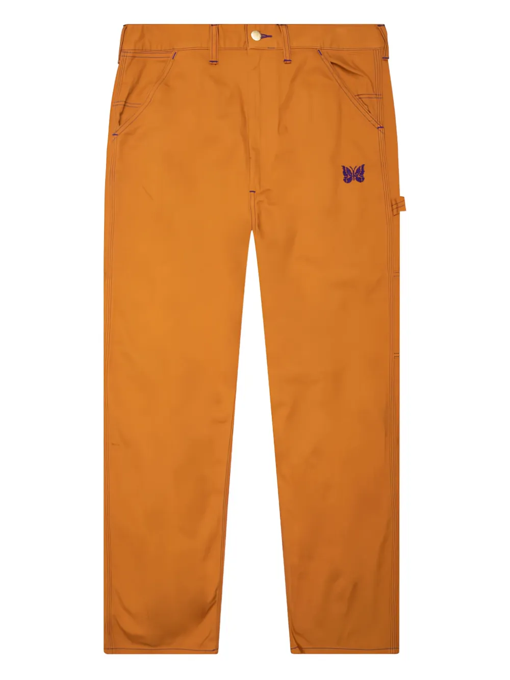 Брюки из твила с вышитыми бабочками от X Smith Needles, оранжевый
Брюки из твила с вышитыми бабочками от X Smith Needles, оранжевый