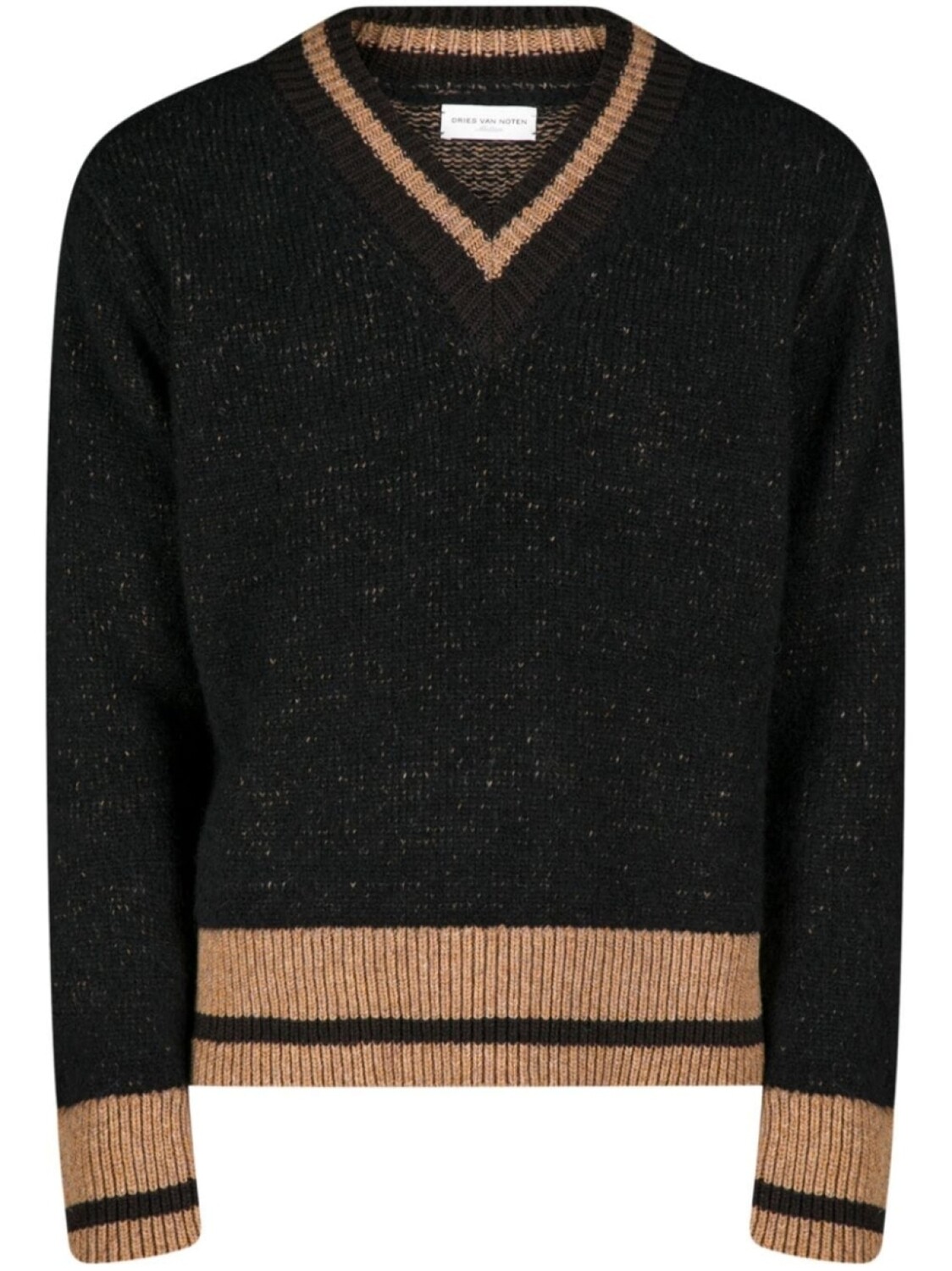 Джемпер в полоску с V-образным вырезом DRIES VAN NOTEN, черный
Джемпер в полоску с V-образным вырезом DRIES VAN NOTEN, черный