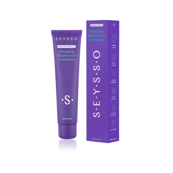 Зубная паста с черной смородиной и ментолом, 75 мл Seysso Refreshing blackcurrant
Зубная паста с черной смородиной и ментолом, 75 мл Seysso Refreshing blackcurrant