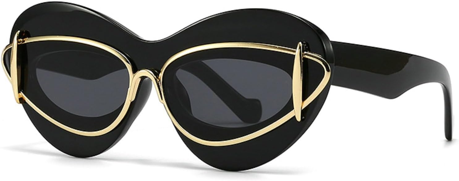 Модные солнцезащитные очки большого размера «кошачий глаз» для женщин, ретро-стиль, черные, с защитой от УФ-излучения UV400, трендовые солнцезащитные очки для мужчин mincl, Gold Black
Модные солнцезащитные очки большого размера «кошачий глаз» для женщин, ретро-стиль, черные, с защитой от УФ-излучения UV400, трендовые солнцезащитные очки для мужчин mincl, Gold Black