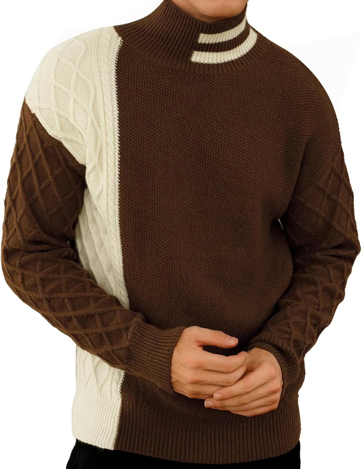 Мужской свитер с длинным рукавом и воротником-стойкой в полоску Snullo
Мужской свитер с длинным рукавом и воротником-стойкой в полоску Snullo