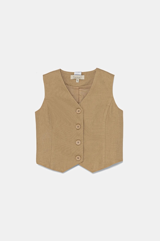 Детская льняная жилетка Twinset, коричневый
Детская льняная жилетка Twinset, коричневый