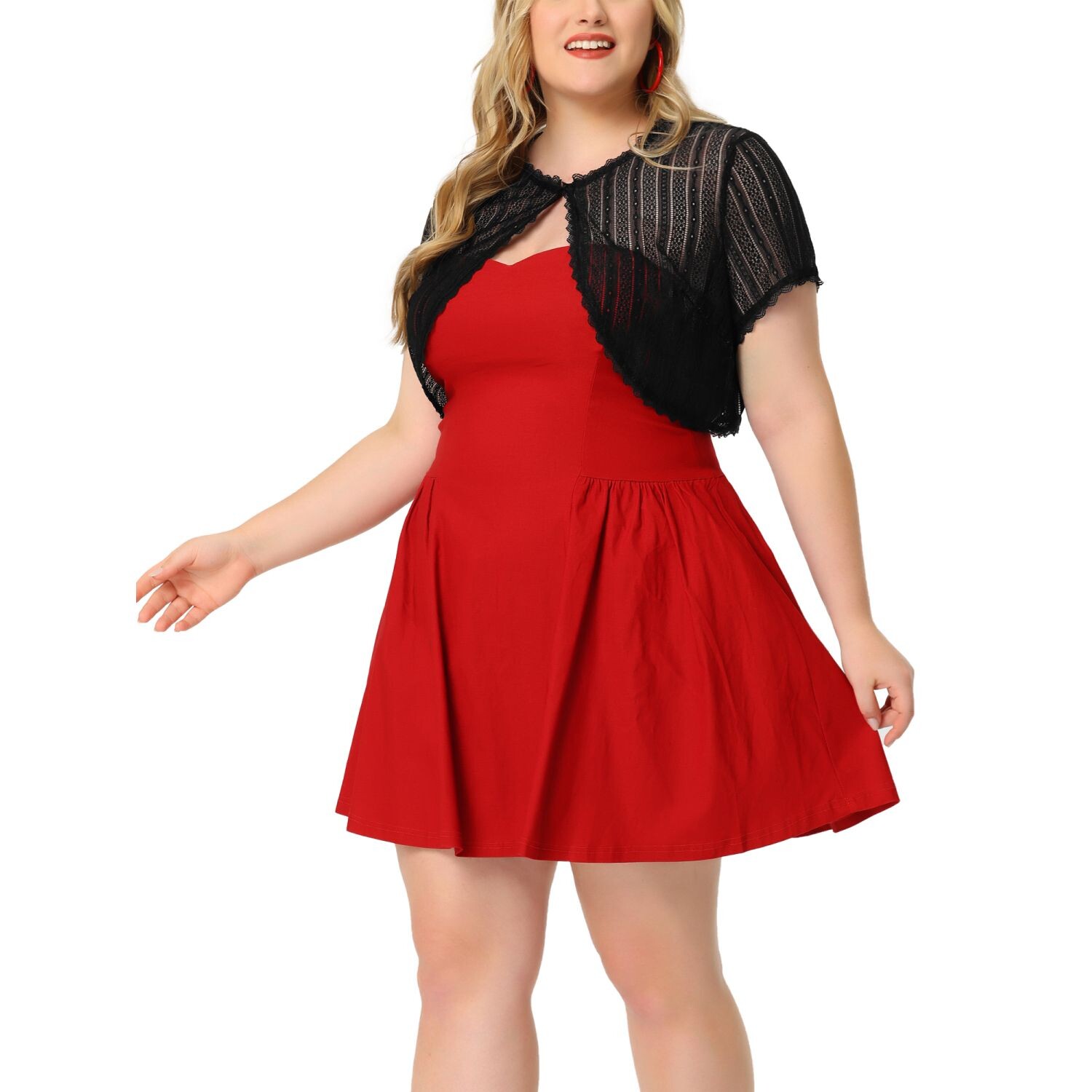 Женское элегантное укороченное кружевное платье больших размеров с коротким рукавом и цветочным принтом Agnes Orinda, черный
Женское элегантное укороченное кружевное платье больших размеров с коротким рукавом и цветочным принтом Agnes Orinda, черный