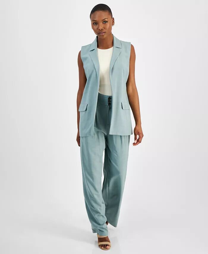 Миниатюрный длинный жилет и широкие брюки Bar Iii, белый
Миниатюрный длинный жилет и широкие брюки Bar Iii, белый