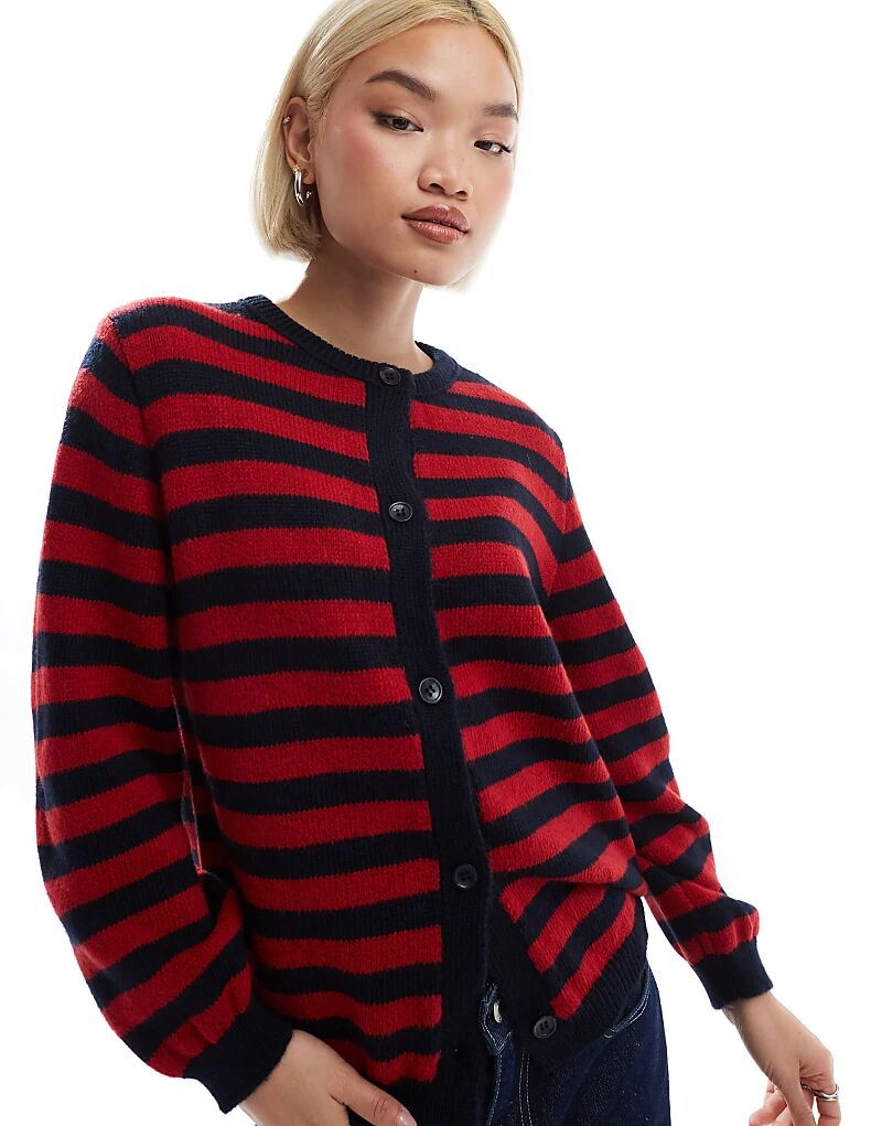 Вязаный пушистый кардиган в размытую темно-синюю и красную полоску ASOS DESIGN
Вязаный пушистый кардиган в размытую темно-синюю и красную полоску ASOS DESIGN