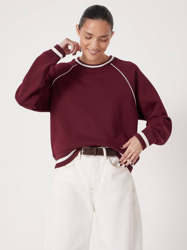 Свитшот с регланными рукавами и полосатым ребром HUSH, Wine Red
Свитшот с регланными рукавами и полосатым ребром HUSH, Wine Red