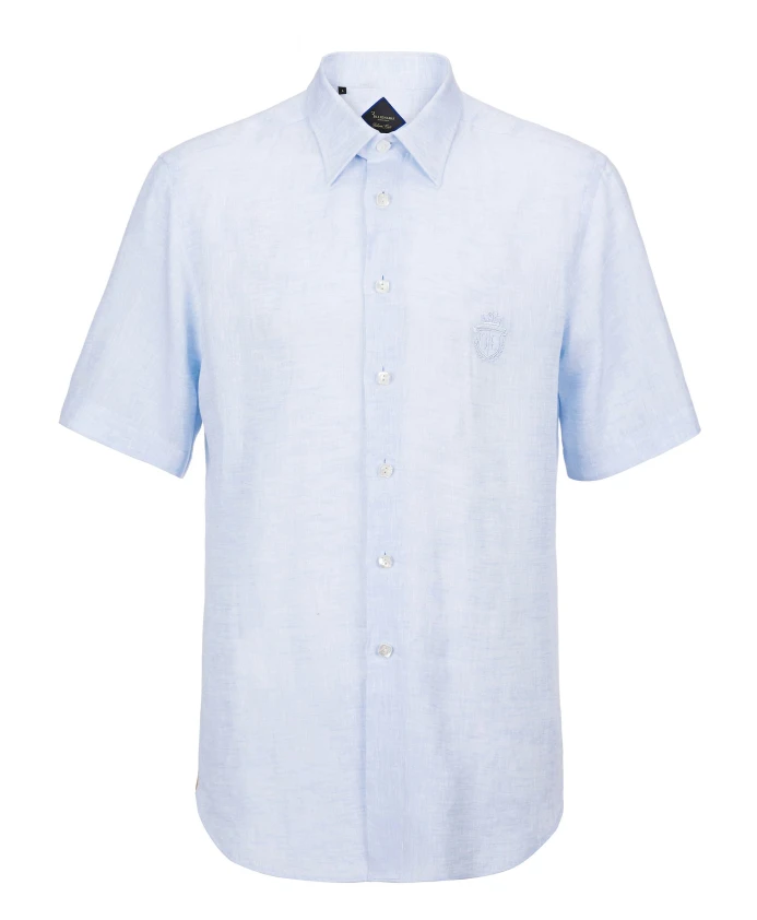 Рубашка с коротким рукавом серебристого цвета Billionaire, синий
Рубашка с коротким рукавом серебристого цвета Billionaire, синий