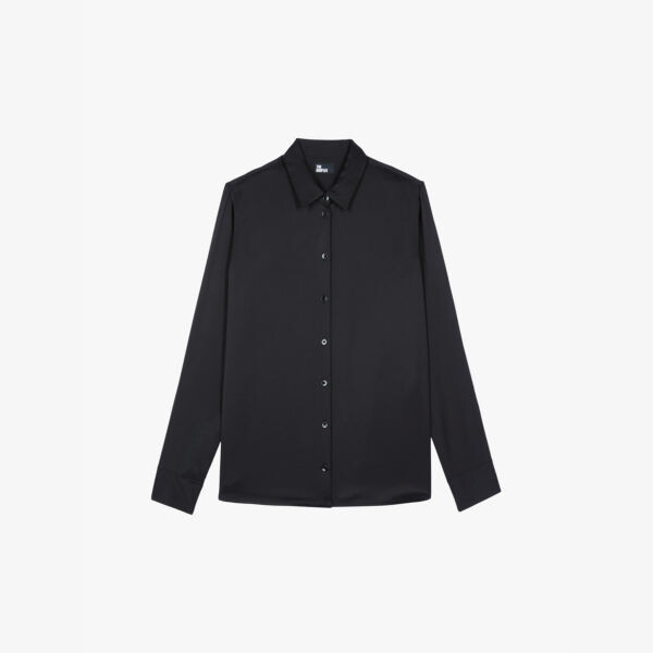 Рубашка из смесового шелка с воротником и длинными рукавами The Kooples, черный
Рубашка из смесового шелка с воротником и длинными рукавами The Kooples, черный