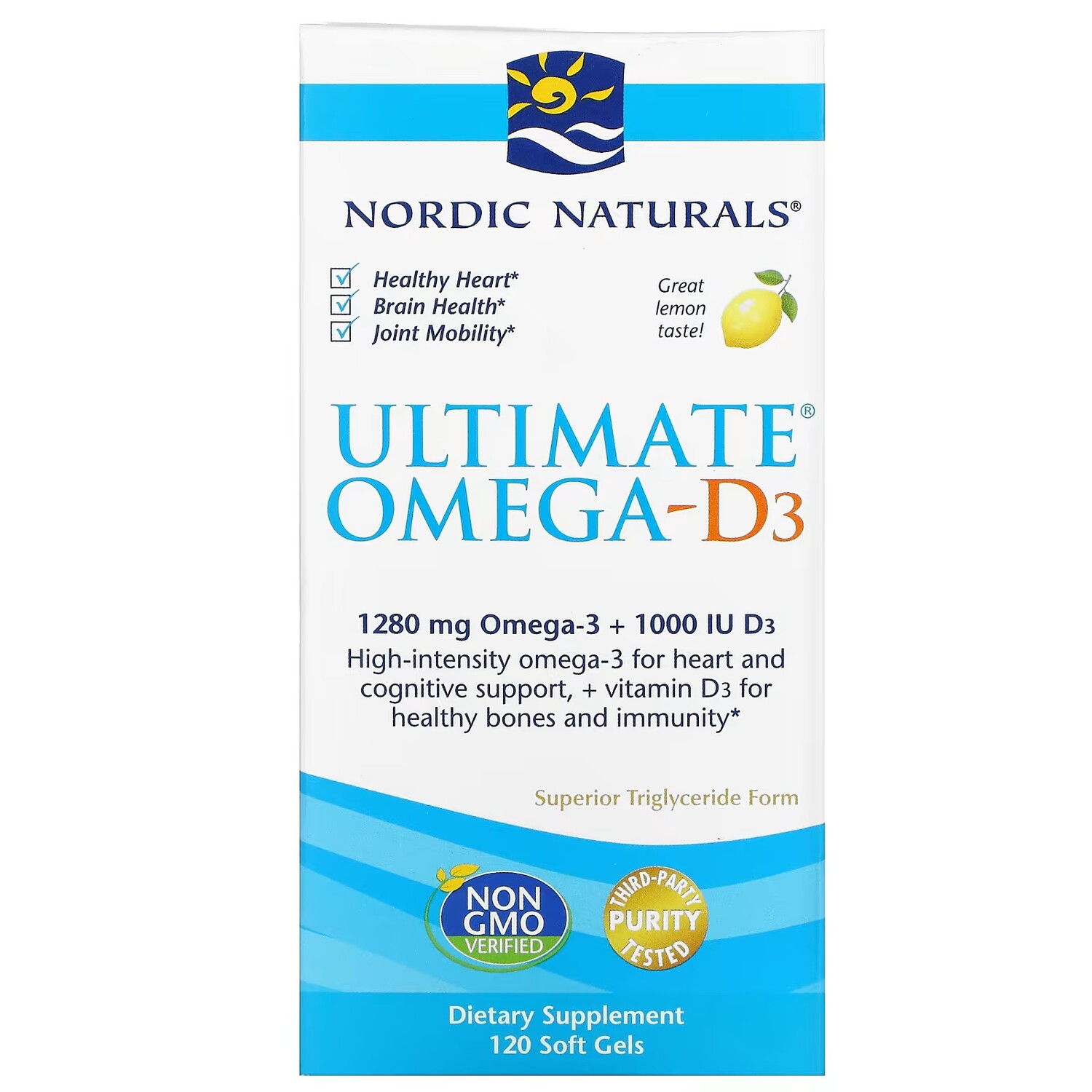 Ultimate Omega-D3 с лимоном, 120 мягких таблеток Nordic Naturals
Ultimate Omega-D3 с лимоном, 120 мягких таблеток Nordic Naturals