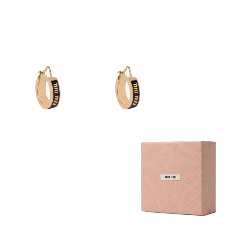 Серьги-кольца с эмалью MIU MIU, черный
Серьги-кольца с эмалью MIU MIU, черный
