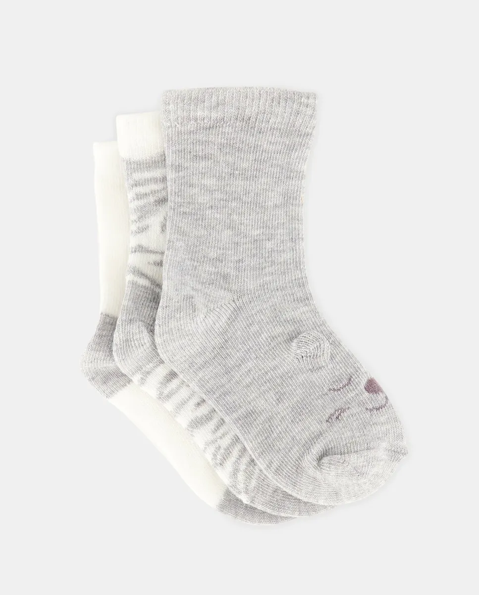 Набор из 3 пар носков с детским фантазийным рисунком для мальчика Cotton Juice, светло-серый
Набор из 3 пар носков с детским фантазийным рисунком для мальчика Cotton Juice, светло-серый