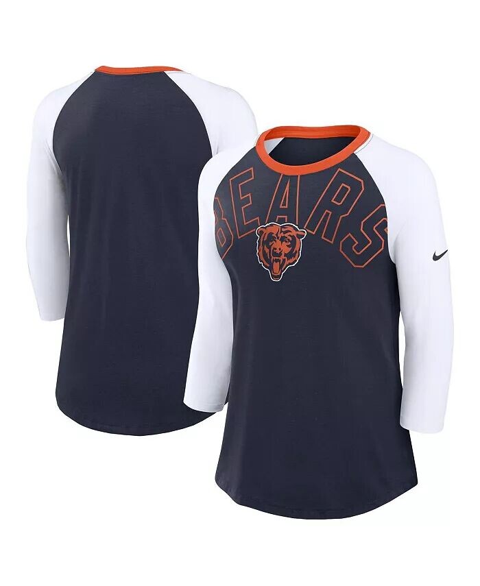 Женская футболка Chicago Bears Knockout Arch Raglan Tri-Blend с рукавами 3/4, темно-синяя/белая Nike
Женская футболка Chicago Bears Knockout Arch Raglan Tri-Blend с рукавами 3/4, темно-синяя/белая Nike