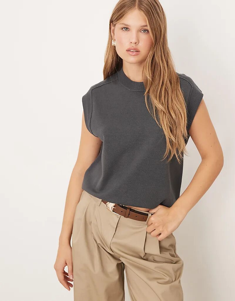 Футболка Mango с короткими рукавами, угольного цвета
Футболка Mango с короткими рукавами, угольного цвета