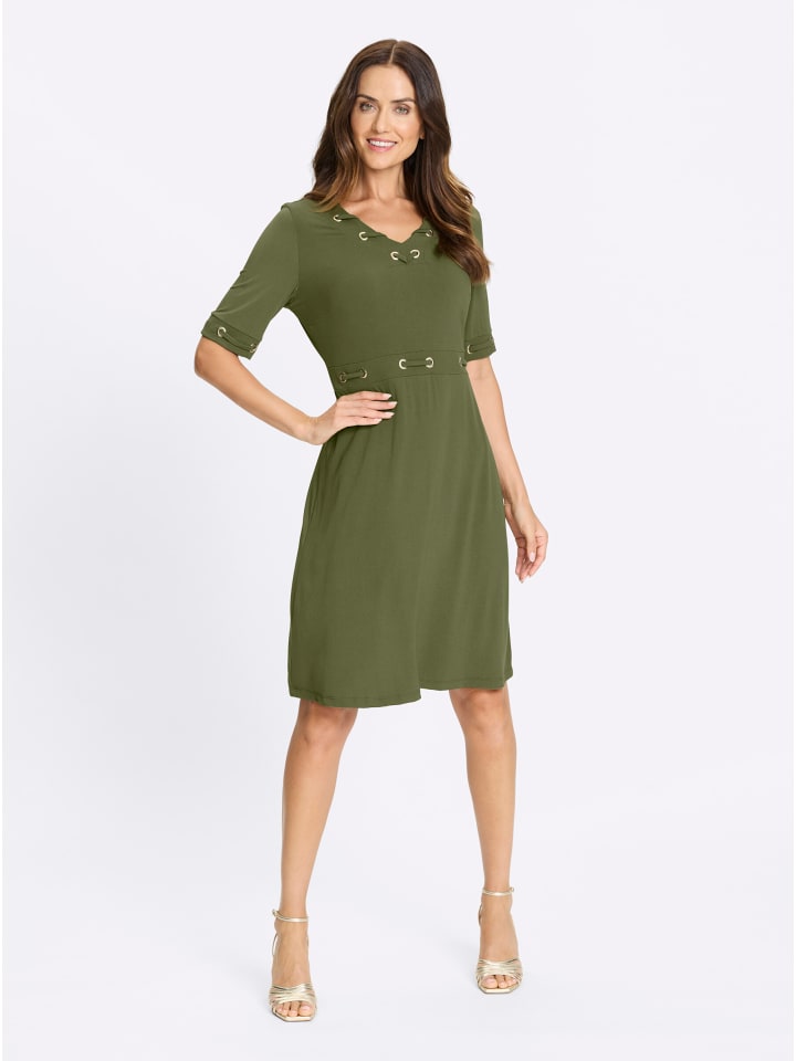 Платье-рубашка оливкового цвета Heine
Платье-рубашка оливкового цвета Heine