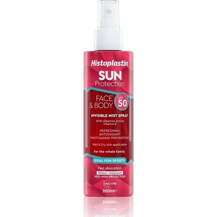 Гистопластин Солнцезащитный невидимый спрей-спрей для лица и тела Spf50 200 мл, Heremco
Гистопластин Солнцезащитный невидимый спрей-спрей для лица и тела Spf50 200 мл, Heremco