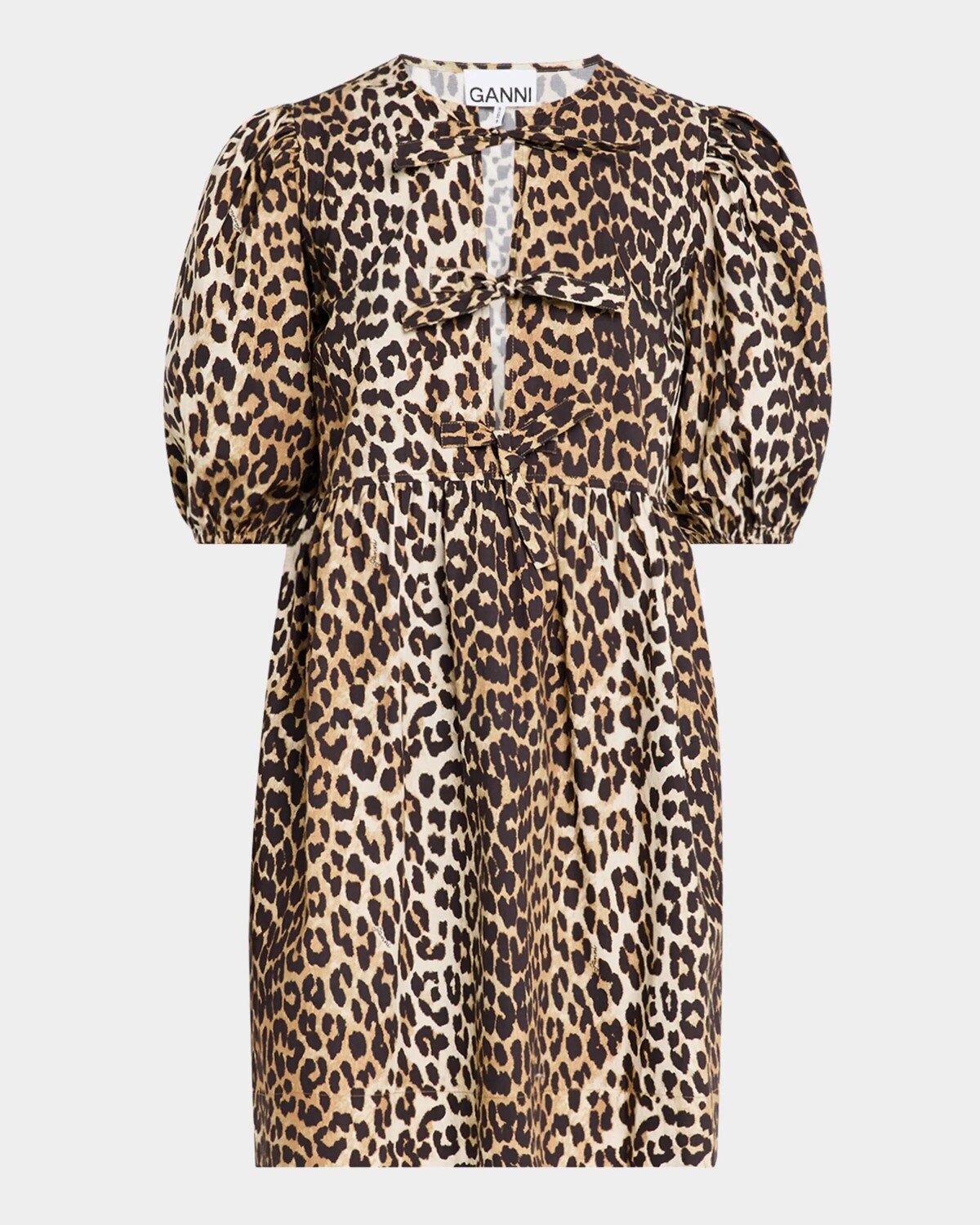 Мини-платье с леопардовым принтом и завязками спереди и пышными рукавами Ganni, цвет Leopard
Мини-платье с леопардовым принтом и завязками спереди и пышными рукавами Ganni, цвет Leopard