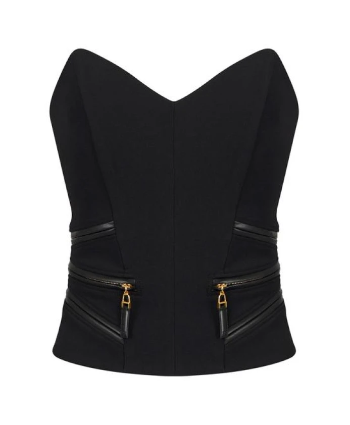 Топ из крепа с застежкой-молнией Elisabetta Franchi, черный
Топ из крепа с застежкой-молнией Elisabetta Franchi, черный