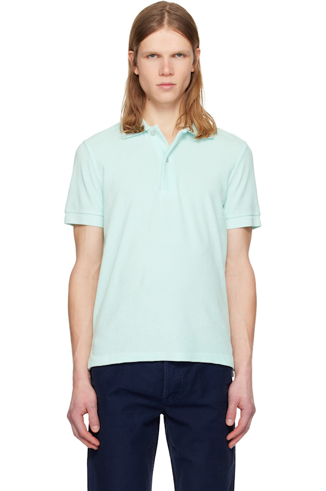 Tom Ford Синяя махровая рубашка-поло с коротким рукавом
Tom Ford Синяя махровая рубашка-поло с коротким рукавом