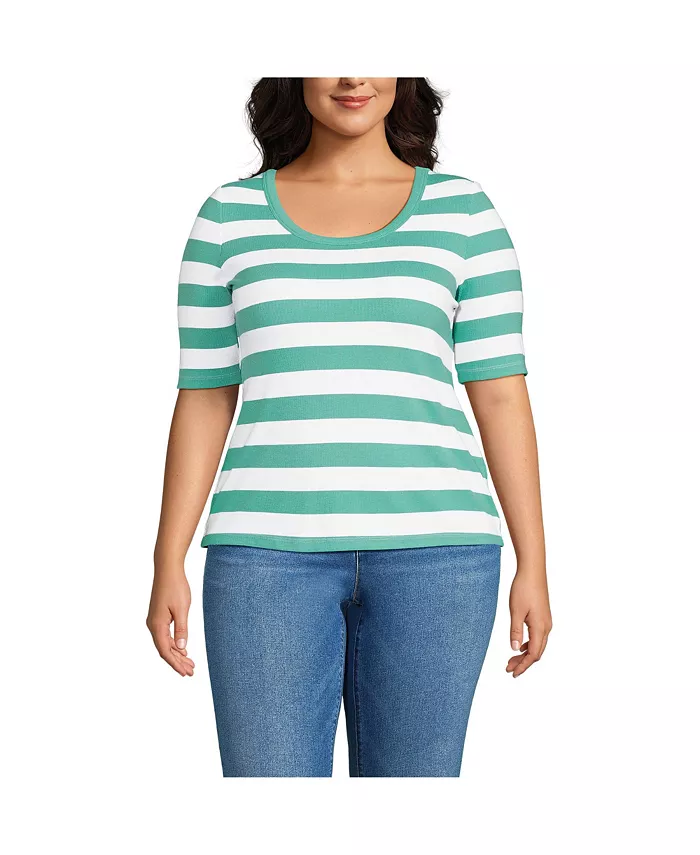 Футболка размера плюс с драпировкой, облегающим лифом, рукавами до локтя и глубоким вырезом Lands' End, зеленый
Футболка размера плюс с драпировкой, облегающим лифом, рукавами до локтя и глубоким вырезом Lands' End, зеленый