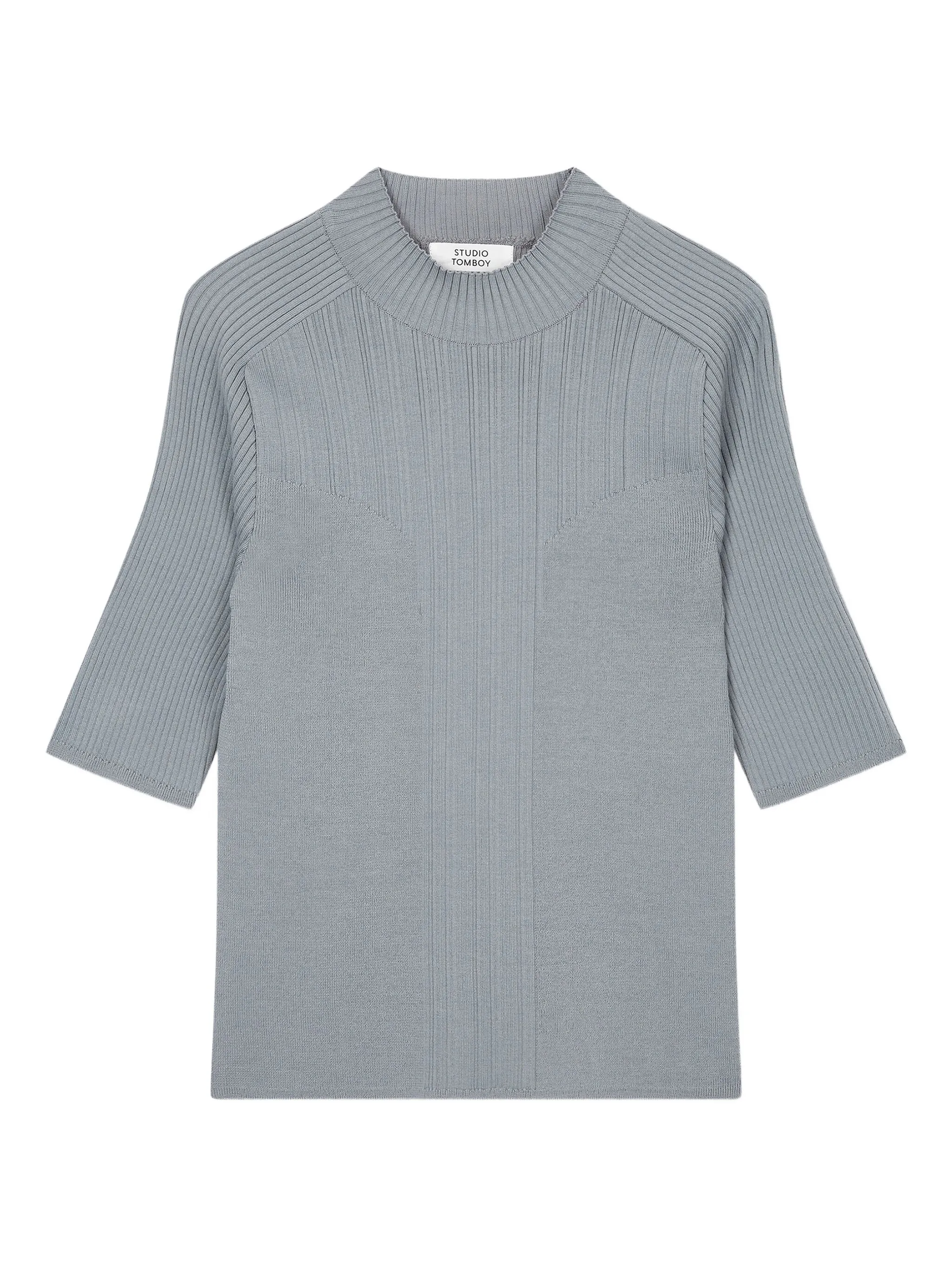 Футболка в рубчик с высоким воротником Studio Tomboy, серый
Футболка в рубчик с высоким воротником Studio Tomboy, серый