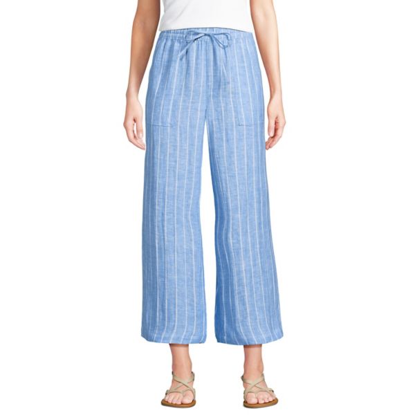 Женские высокие льняные брюки с завязками и широкими укороченными штанинами Lands End Lands' End, цвет blue linen stripe
Женские высокие льняные брюки с завязками и широкими укороченными штанинами Lands End Lands' End, цвет blue linen stripe