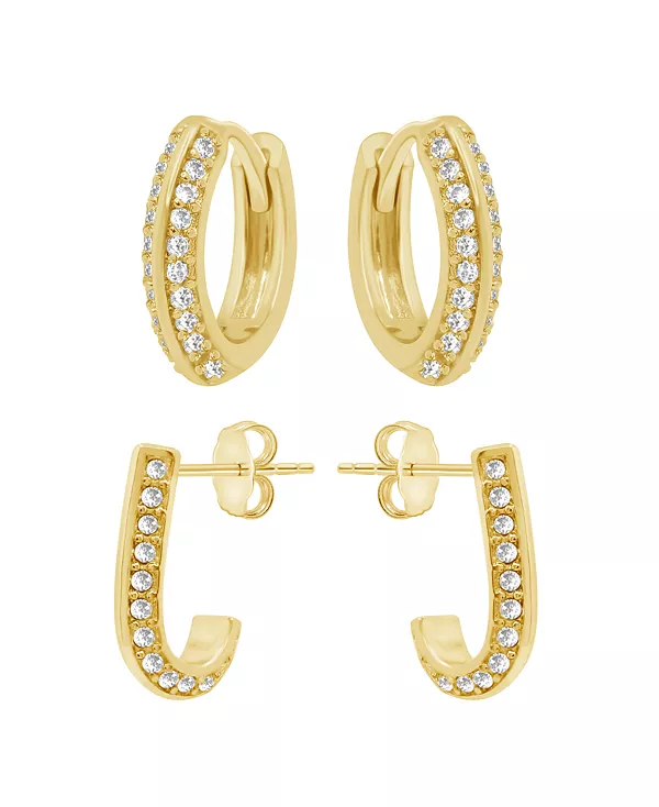 Комплект из двух серег-обручей Huggie Hoop и J Hoop с кубическим цирконием, позолоченная и серебряная пластины And Now This, gold-tone
Комплект из двух серег-обручей Huggie Hoop и J Hoop с кубическим цирконием, позолоченная и серебряная пластины And Now This, gold-tone