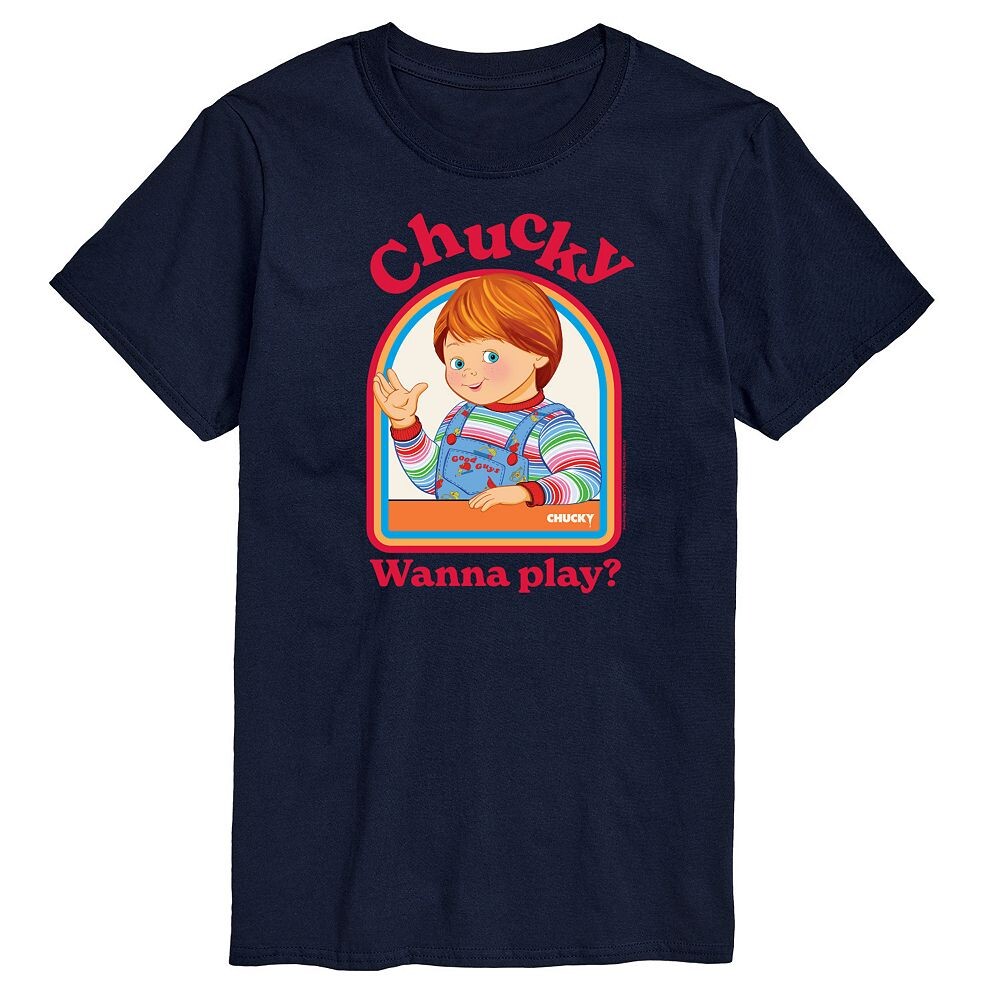 Мужская футболка с рисунком Chucky Wanna Play Licensed Character, темно-синий
Мужская футболка с рисунком Chucky Wanna Play Licensed Character, темно-синий