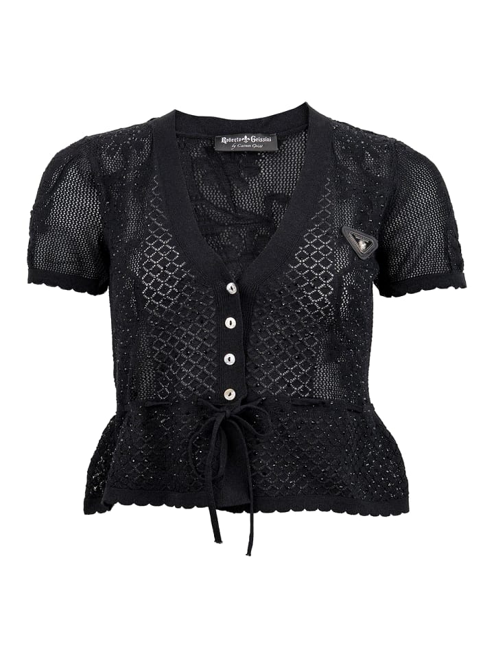 Женский трикотажный свитер с короткими рукавами, черный Roberto Geissini
Женский трикотажный свитер с короткими рукавами, черный Roberto Geissini