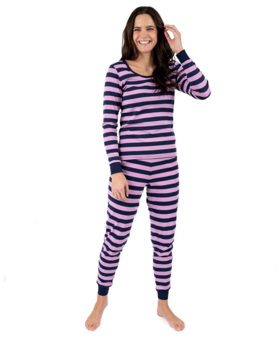 Женская хлопковая полосатая пижама из двух частей для отдыха Leveret, Purple & navy
Женская хлопковая полосатая пижама из двух частей для отдыха Leveret, Purple & navy