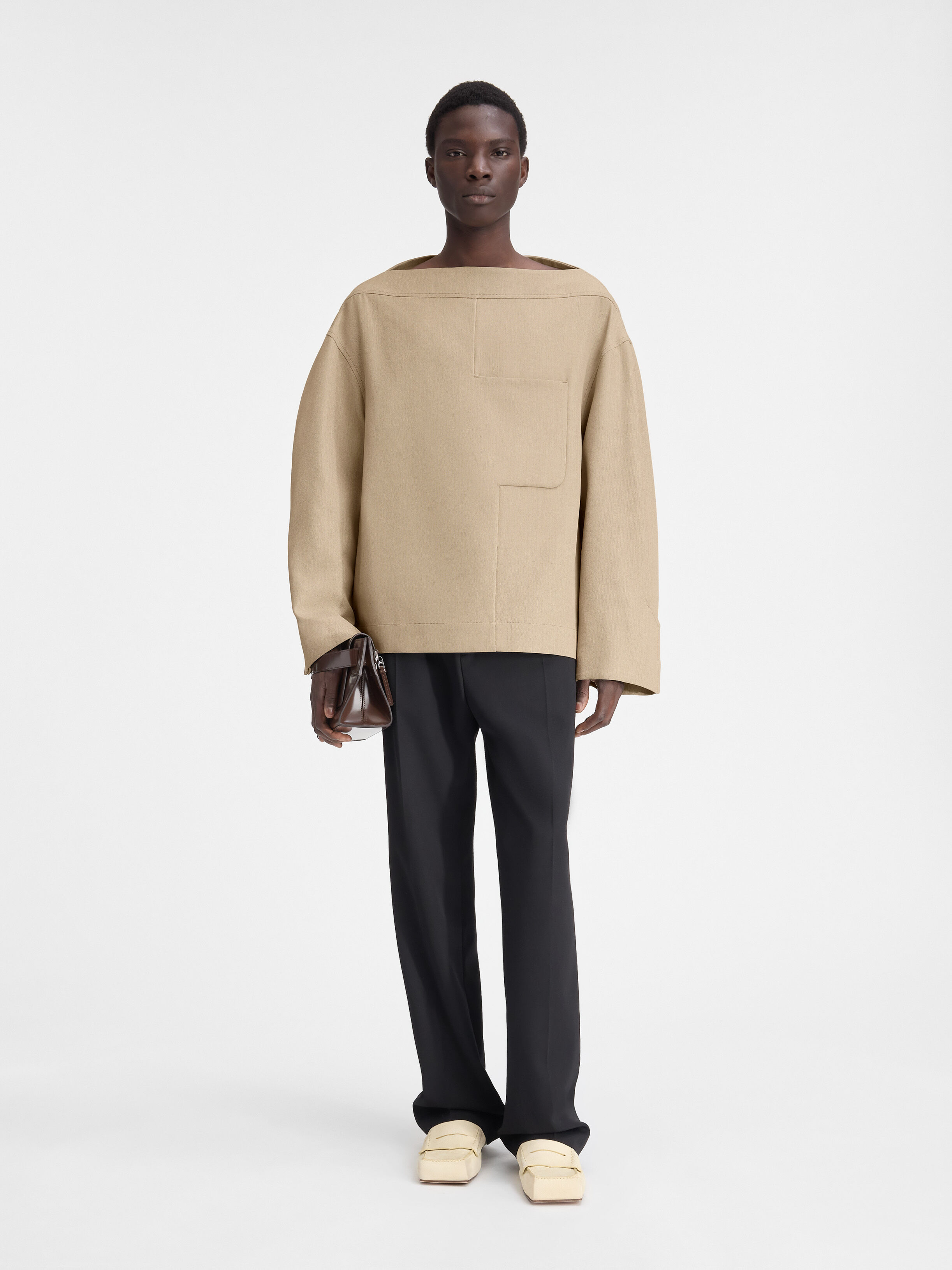 Матросская майка JACQUEMUS The Ameno top, бежевый 
Матросская майка JACQUEMUS The Ameno top, бежевый