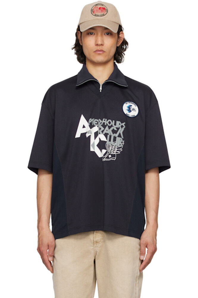 Поло Navy 'After Hours Track Club' с застежкой-молнией Solid Homme
Поло Navy 'After Hours Track Club' с застежкой-молнией Solid Homme