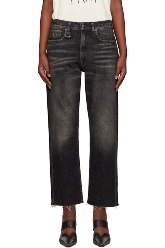 Черные прямые джинсы-бойфренды R13
Черные прямые джинсы-бойфренды R13