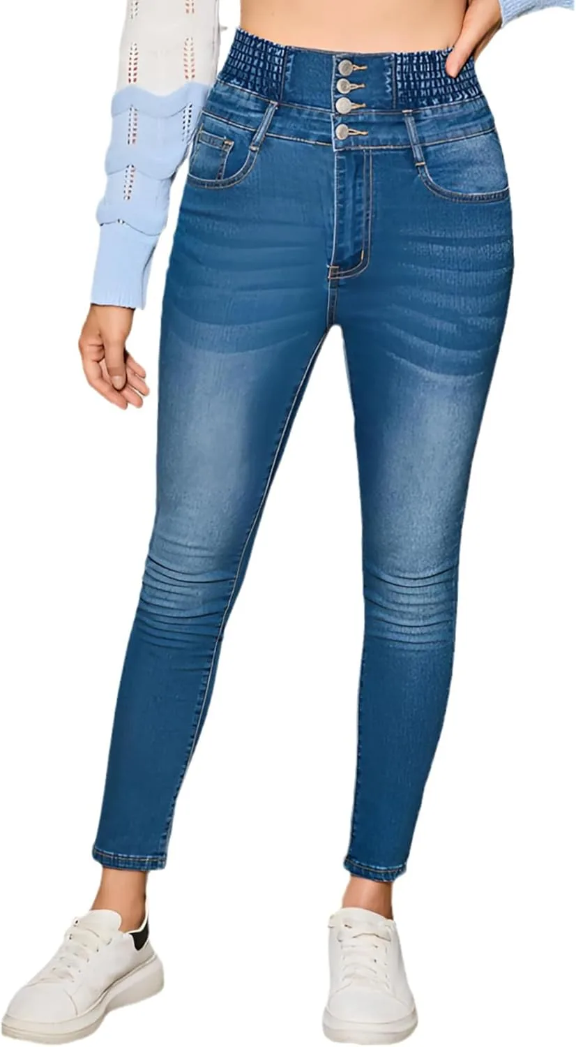 Женские классические эластичные скинни джинсы с высокой посадкой TACSTRUN
Женские классические эластичные скинни джинсы с высокой посадкой TACSTRUN